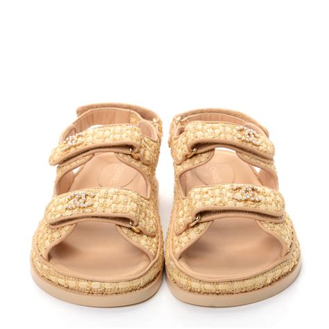 chanel raffia sandals|sandals in chanel.